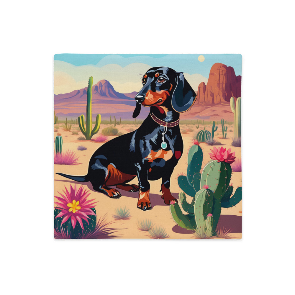 PugMug Custom Black Dachshund Premium Pillow Case