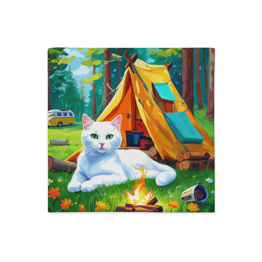 PugMug Custom White Companion Cat Premium Pillow Case