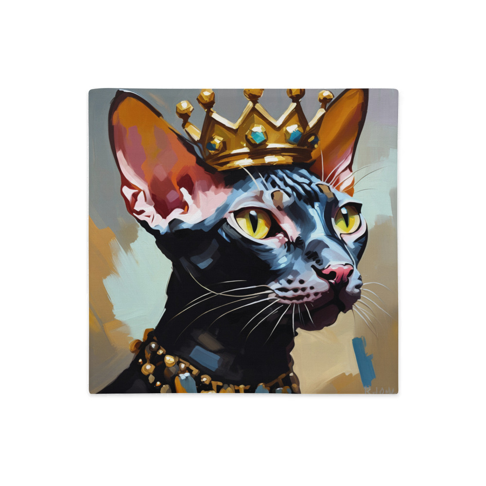 PugMug Custom Black Sphynx Cat Premium Pillow Case