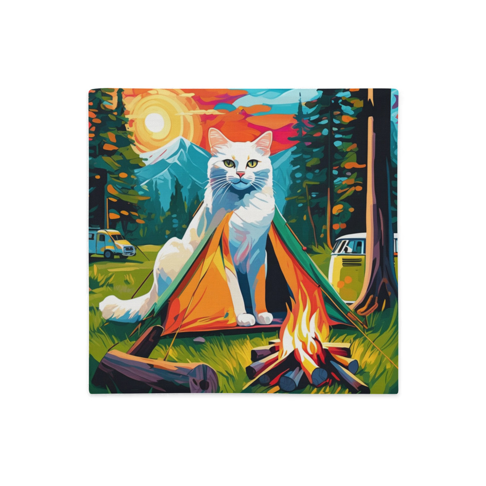 PugMug Custom White Companion Cat Premium Pillow Case