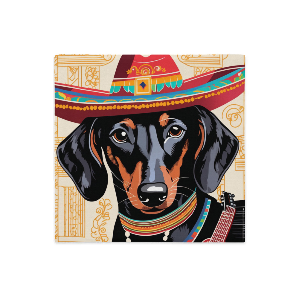 PugMug Custom Black Dachshund Premium Pillow Case