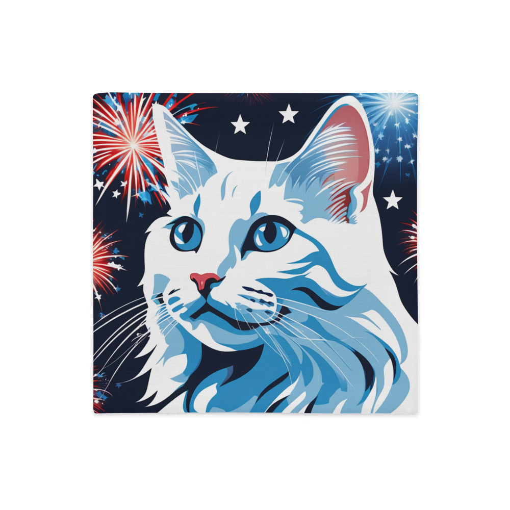 PugMug Custom White Companion Cat Premium Pillow Case