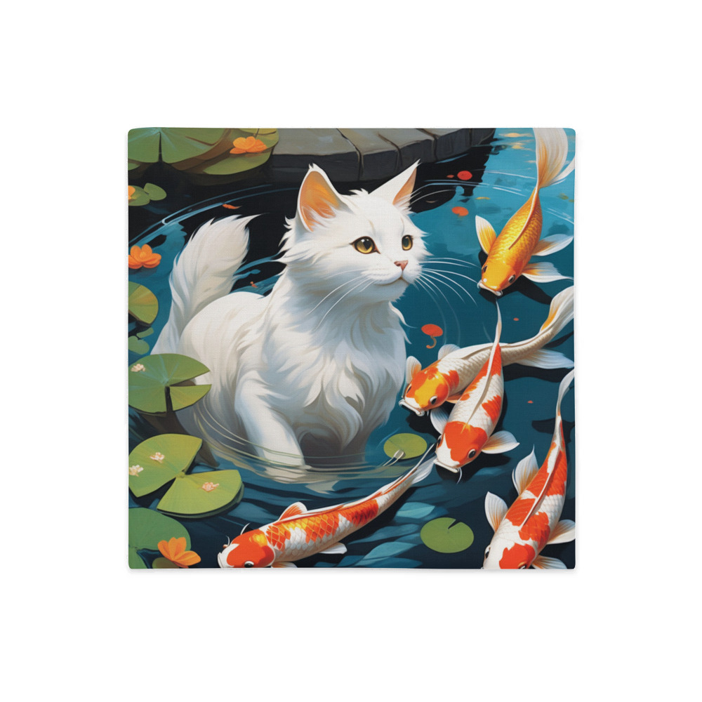 PugMug Custom White Companion Cat Premium Pillow Case