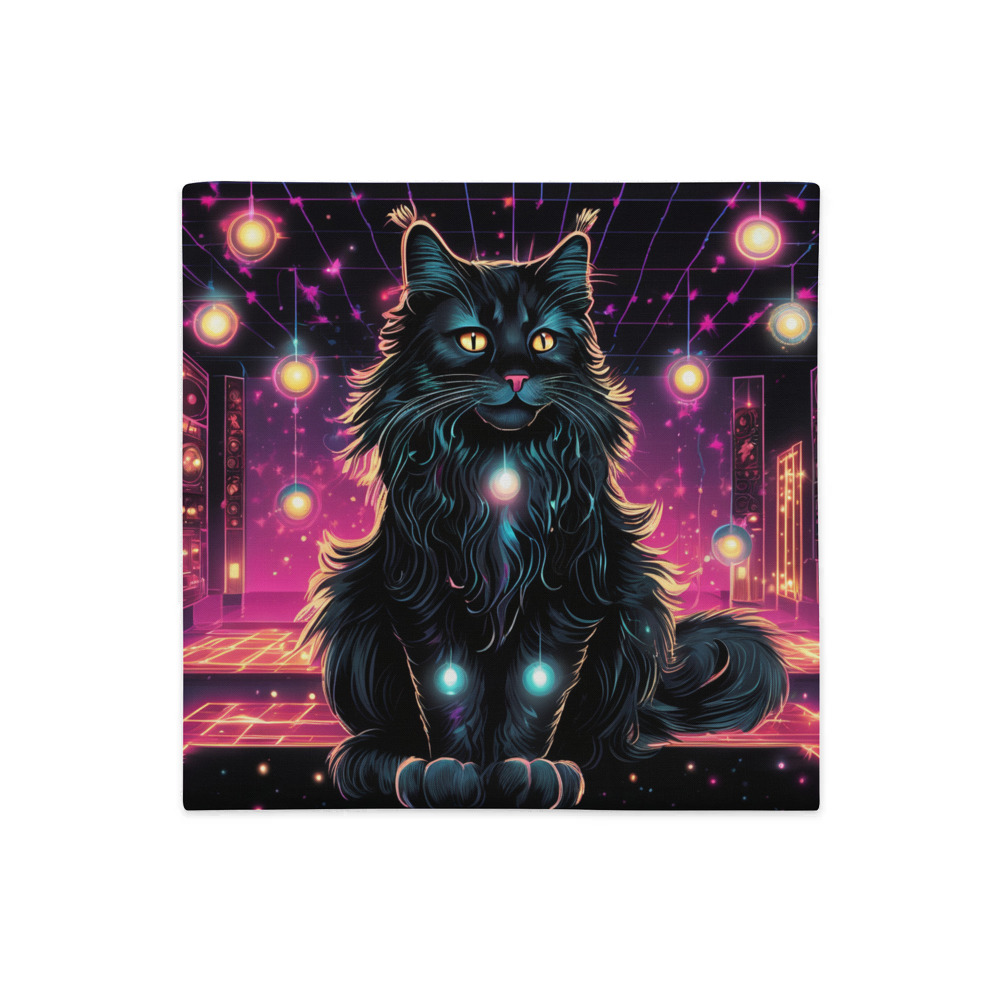 PugMug Custom Black Maine Coon Cat Premium Pillow Case