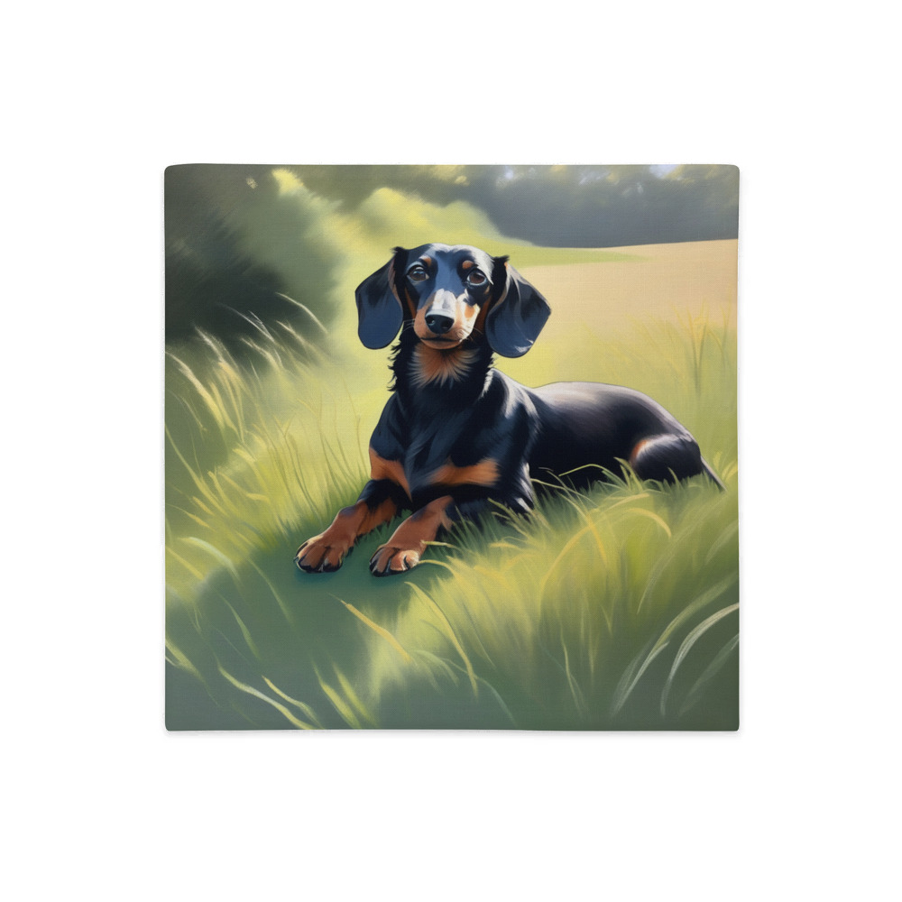 PugMug Custom Black Dachshund Premium Pillow Case