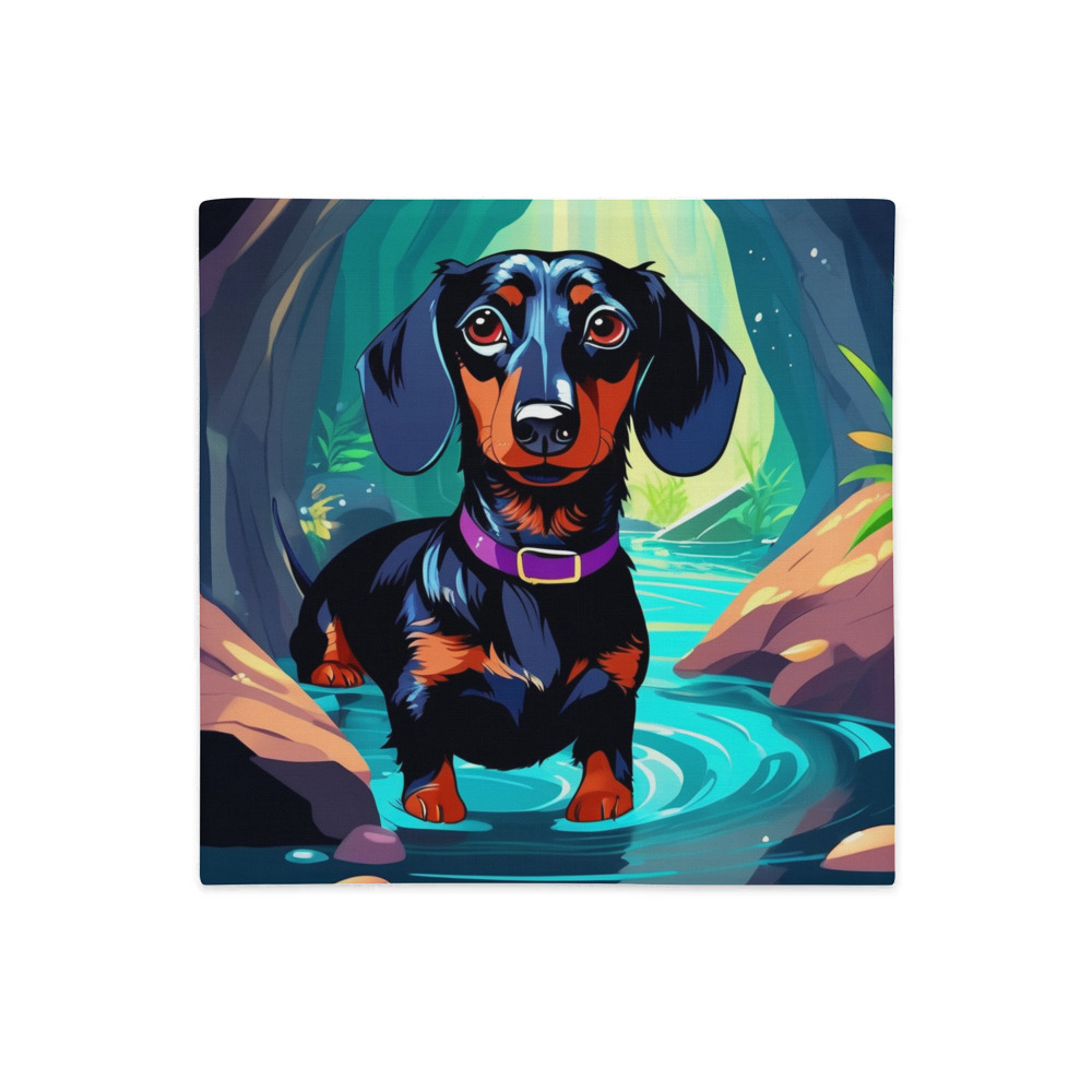 PugMug Custom Black Dachshund Premium Pillow Case