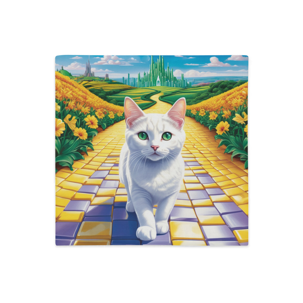 PugMug Custom White Companion Cat Premium Pillow Case