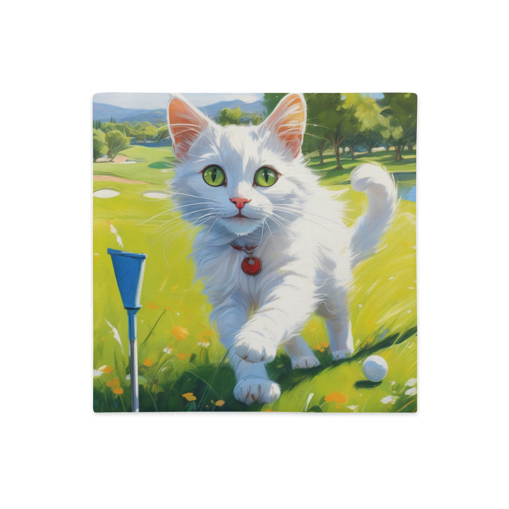 PugMug Custom White Companion Cat Premium Pillow Case