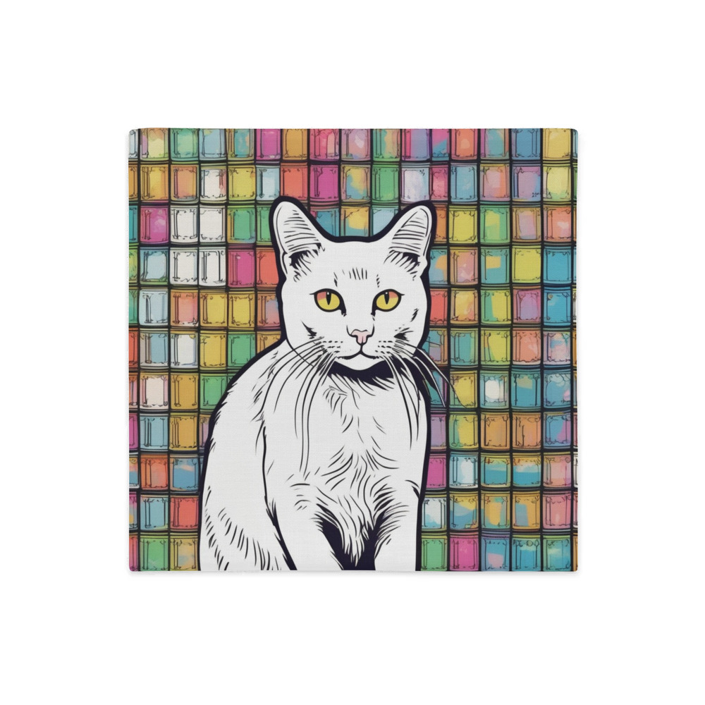 PugMug Custom White Companion Cat Premium Pillow Case