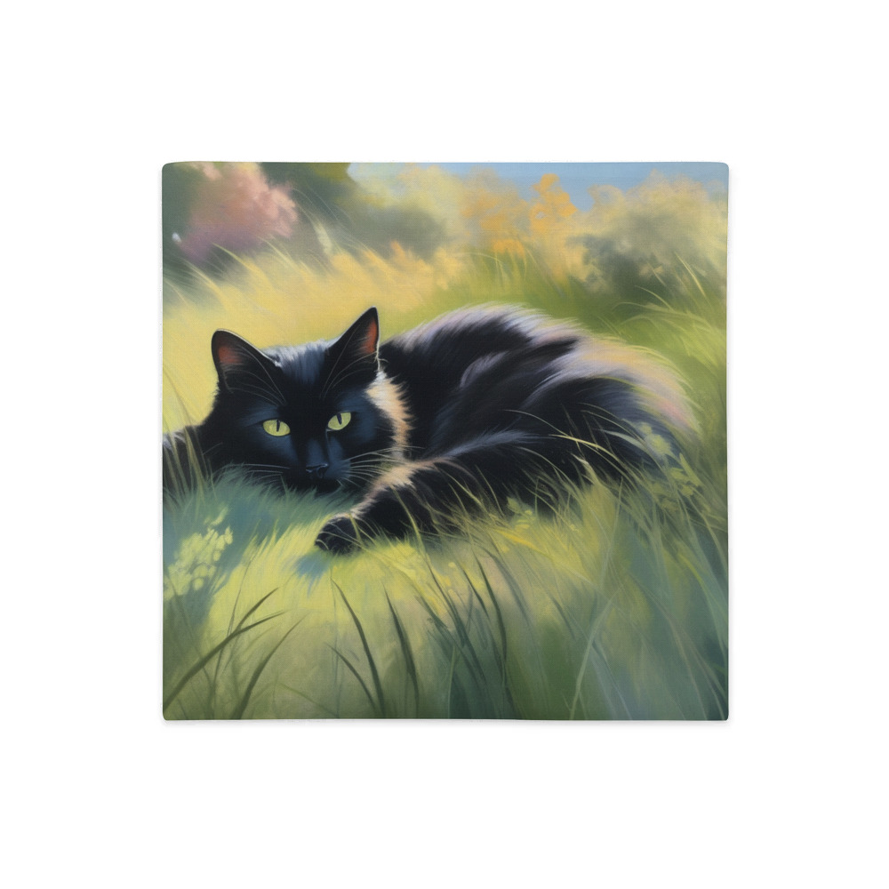 PugMug Custom Black Companion Cat Premium Pillow Case