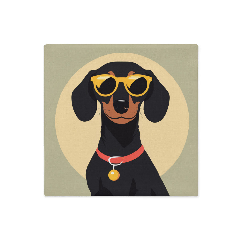 PugMug Custom Black Dachshund Premium Pillow Case