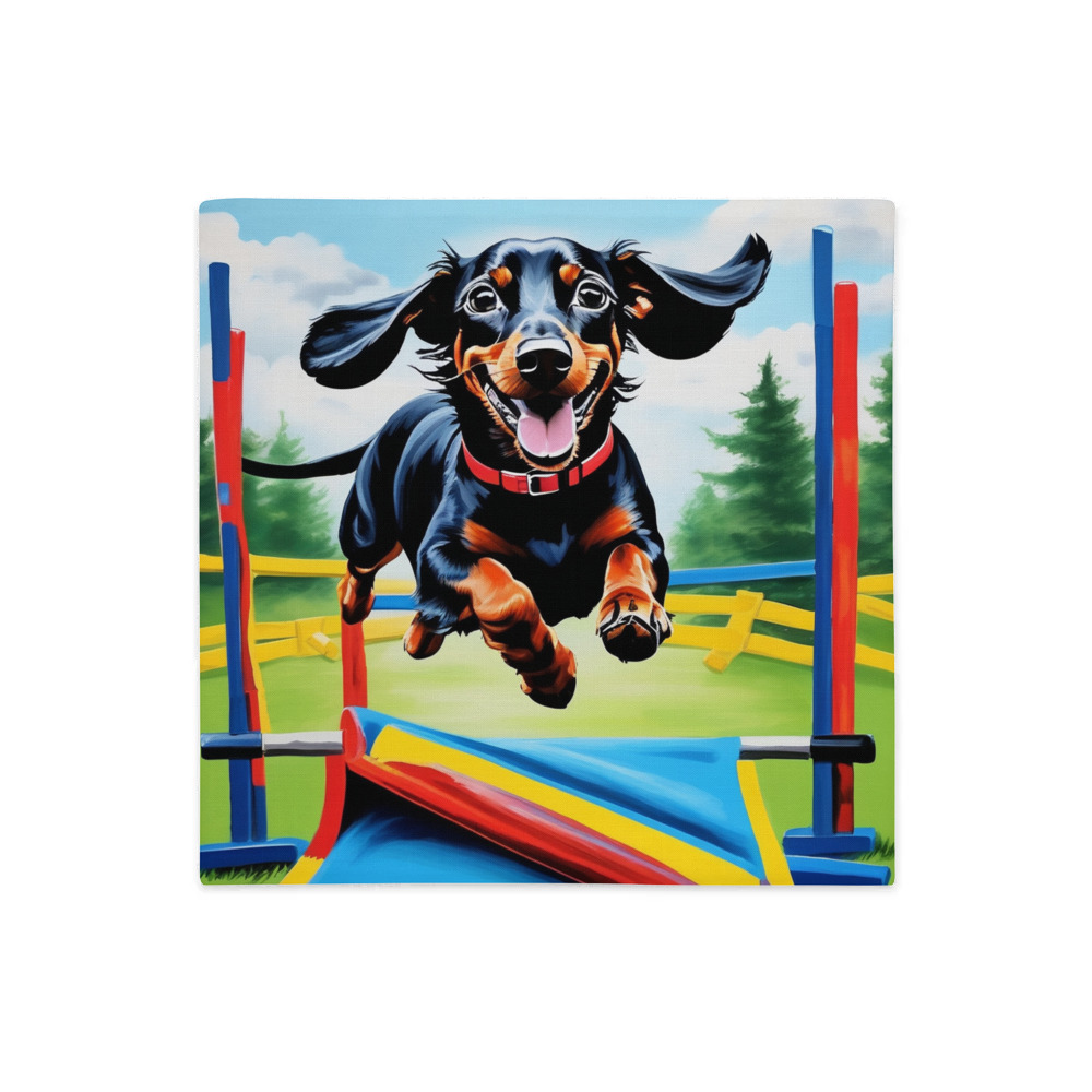 PugMug Custom Black Dachshund Premium Pillow Case