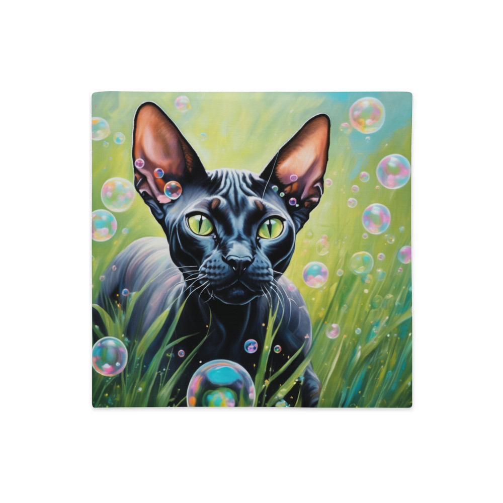 PugMug Custom Black Sphynx Cat Premium Pillow Case