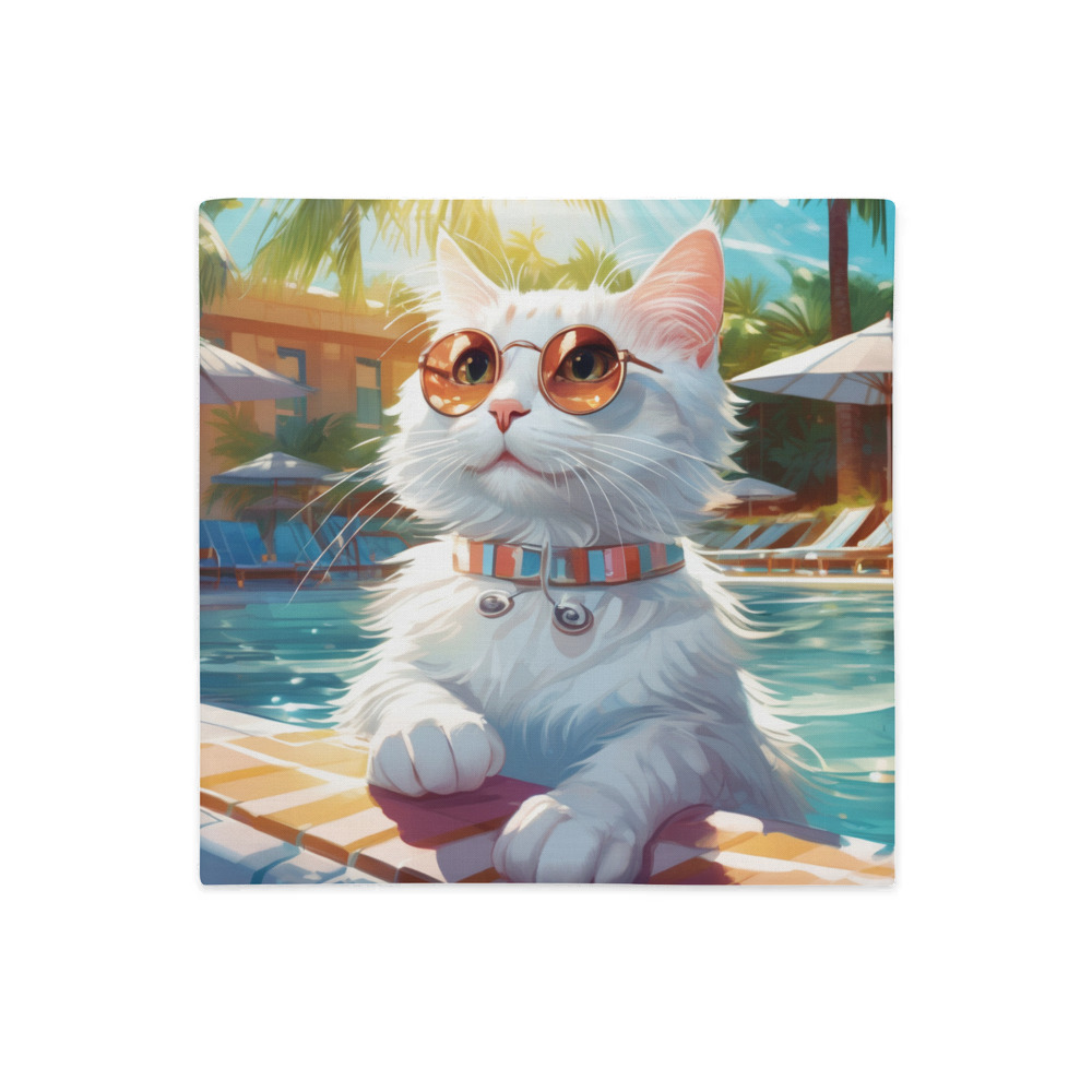 PugMug Custom White Companion Cat Premium Pillow Case