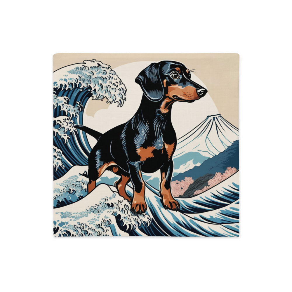 PugMug Custom Black Dachshund Premium Pillow Case