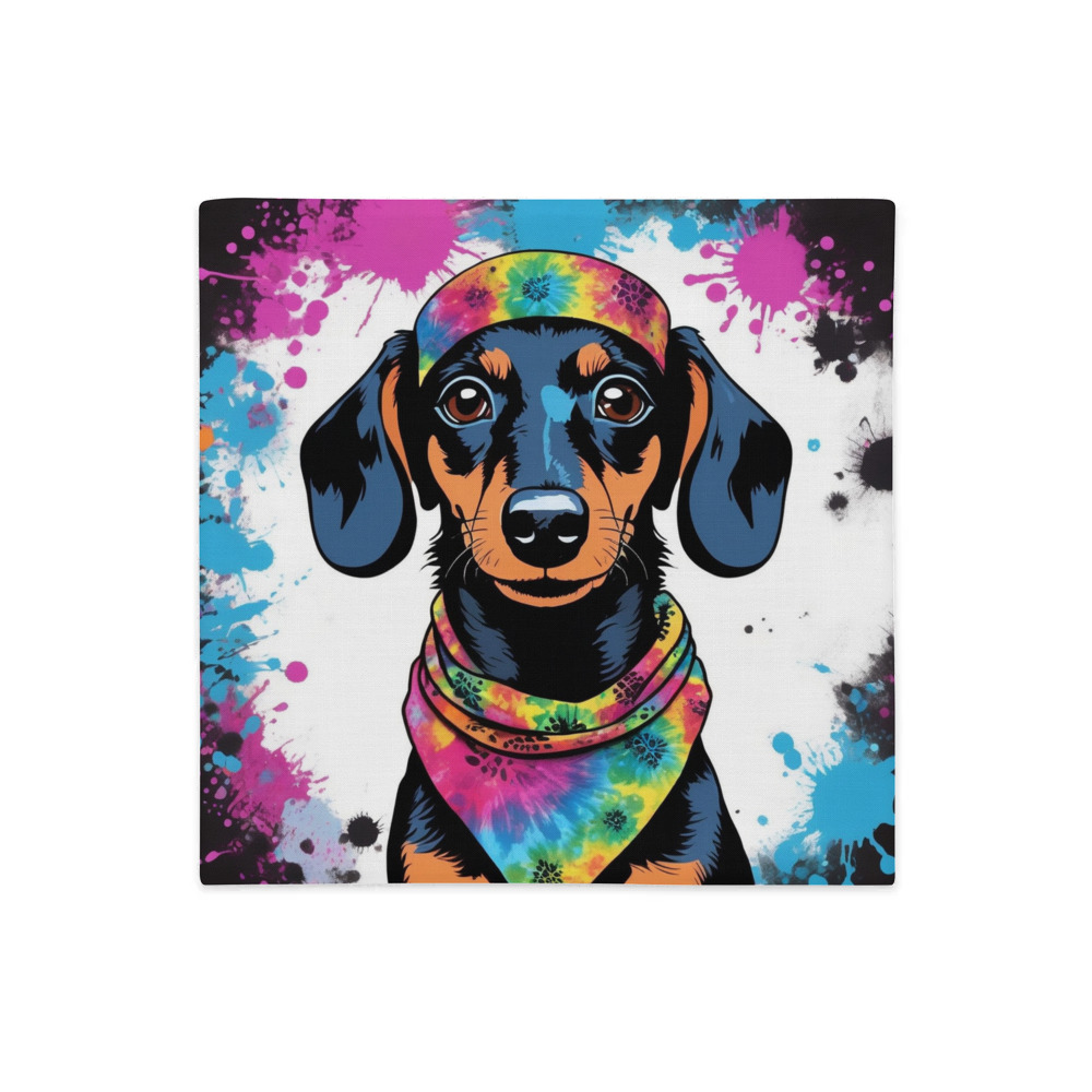 PugMug Custom Black Dachshund Premium Pillow Case