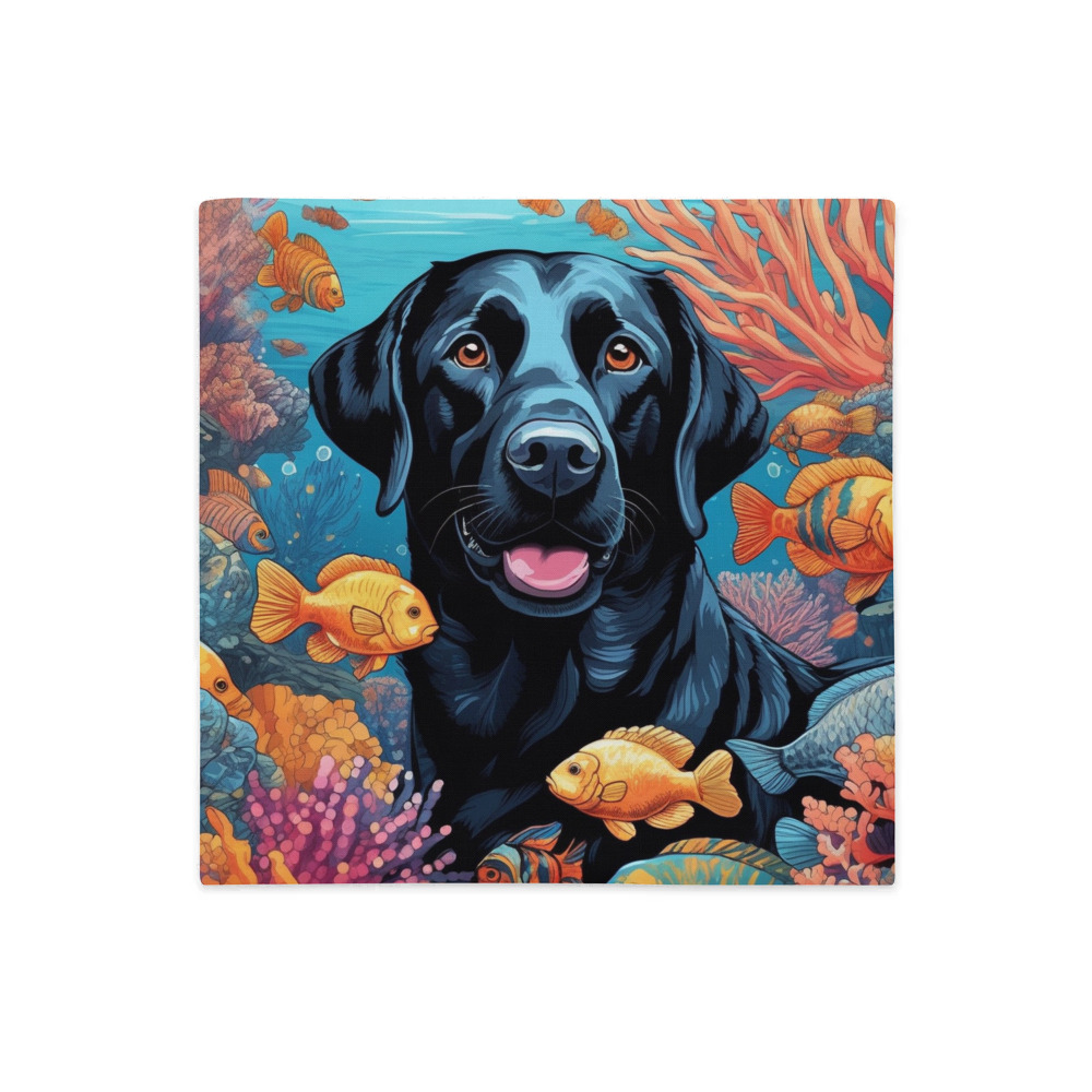 PugMug Custom Black Labrador Retriever Premium Pillow Case