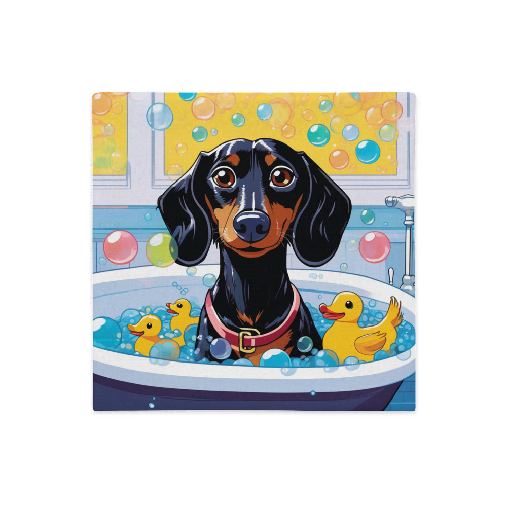 PugMug Custom Black Dachshund Premium Pillow Case