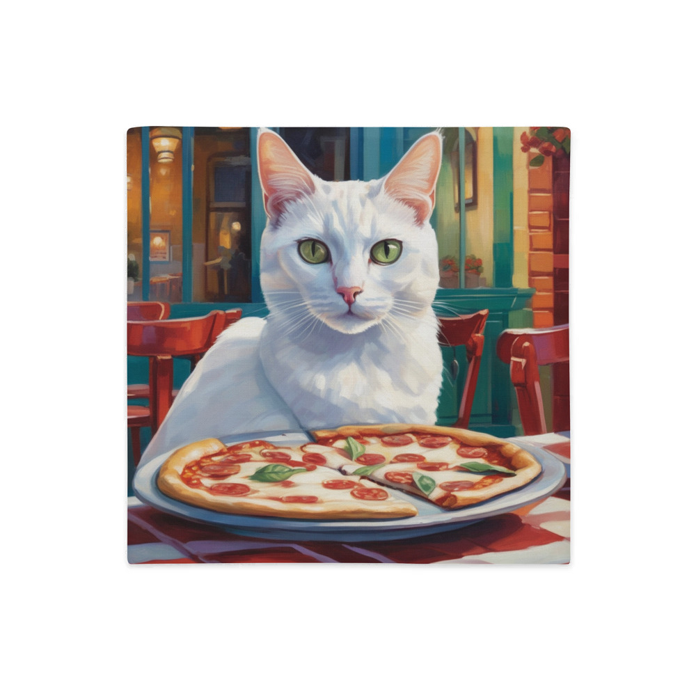 PugMug Custom White Companion Cat Premium Pillow Case