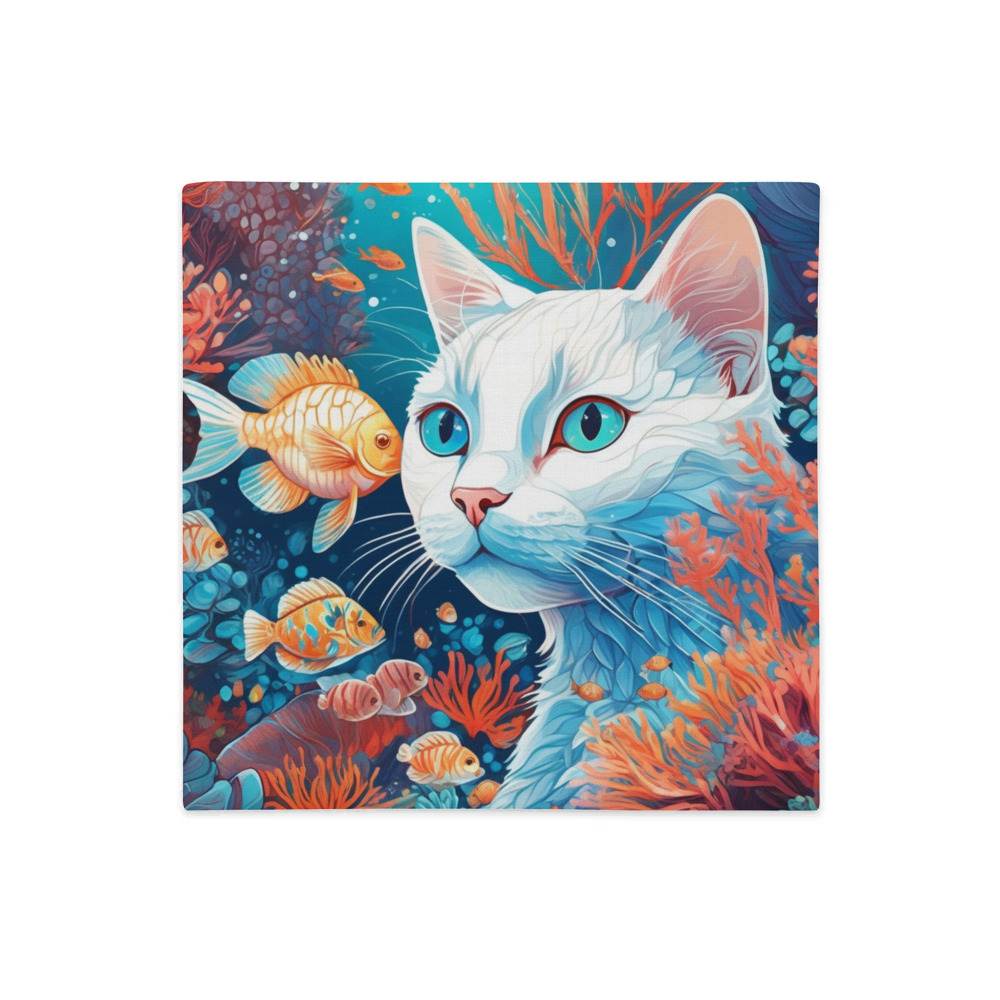 PugMug Custom White Companion Cat Premium Pillow Case