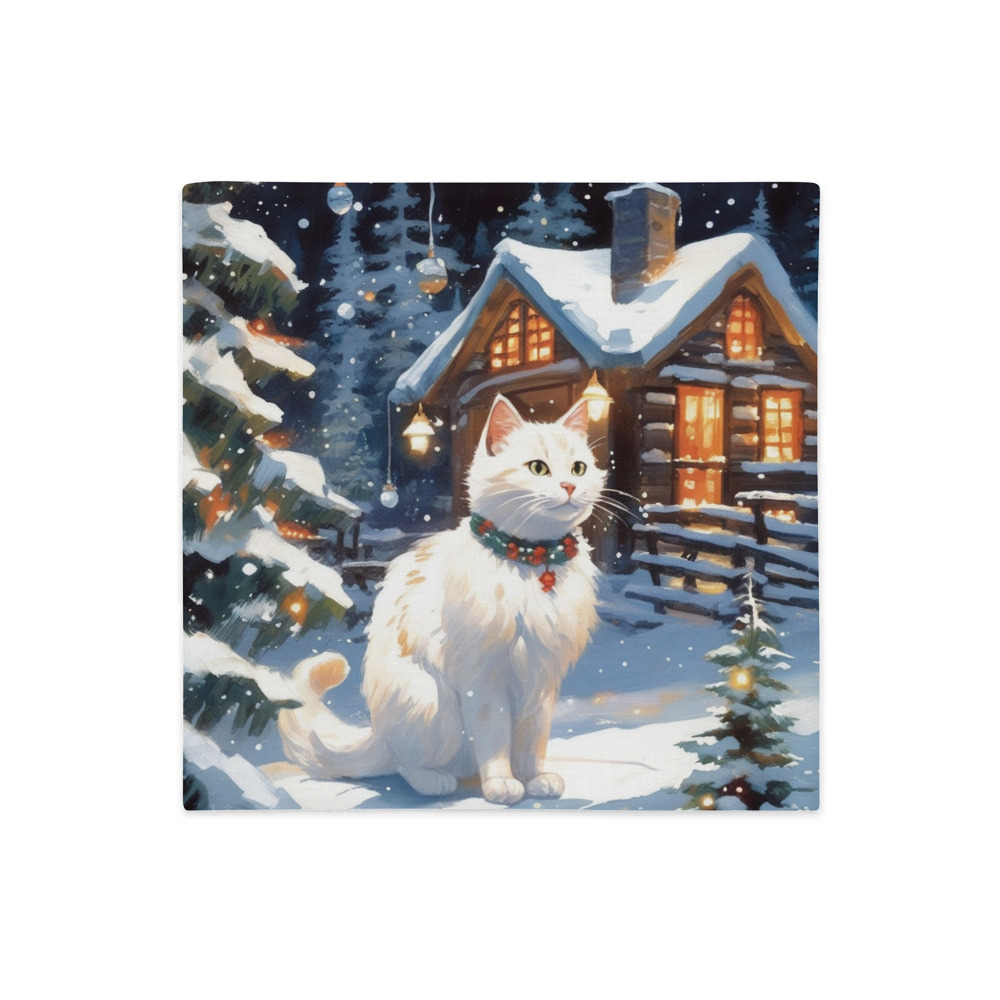 PugMug Custom White Companion Cat Premium Pillow Case