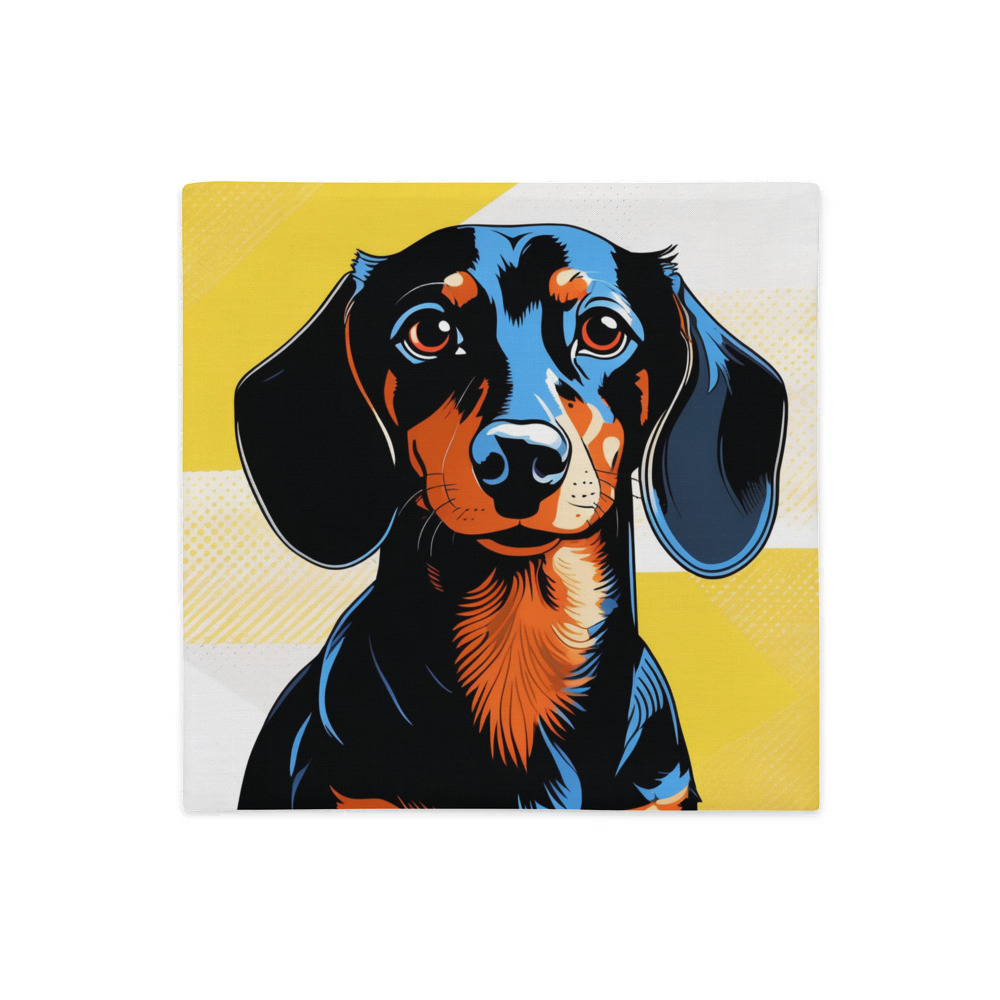 PugMug Custom Black Dachshund Premium Pillow Case