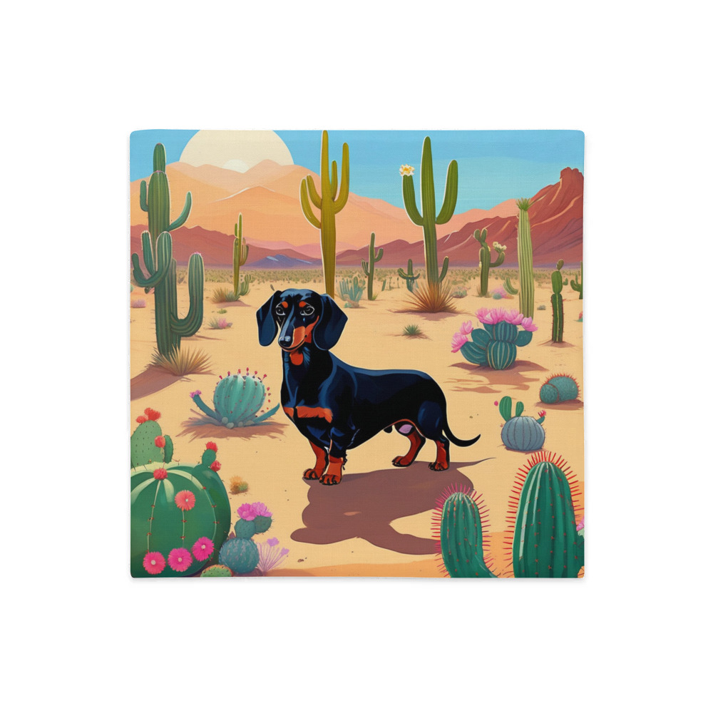 PugMug Custom Black Dachshund Premium Pillow Case