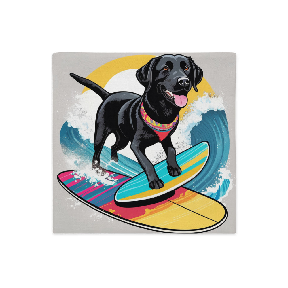 PugMug Custom Black Labrador Retriever Premium Pillow Case