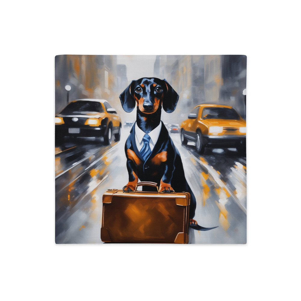 PugMug Custom Black Dachshund Premium Pillow Case