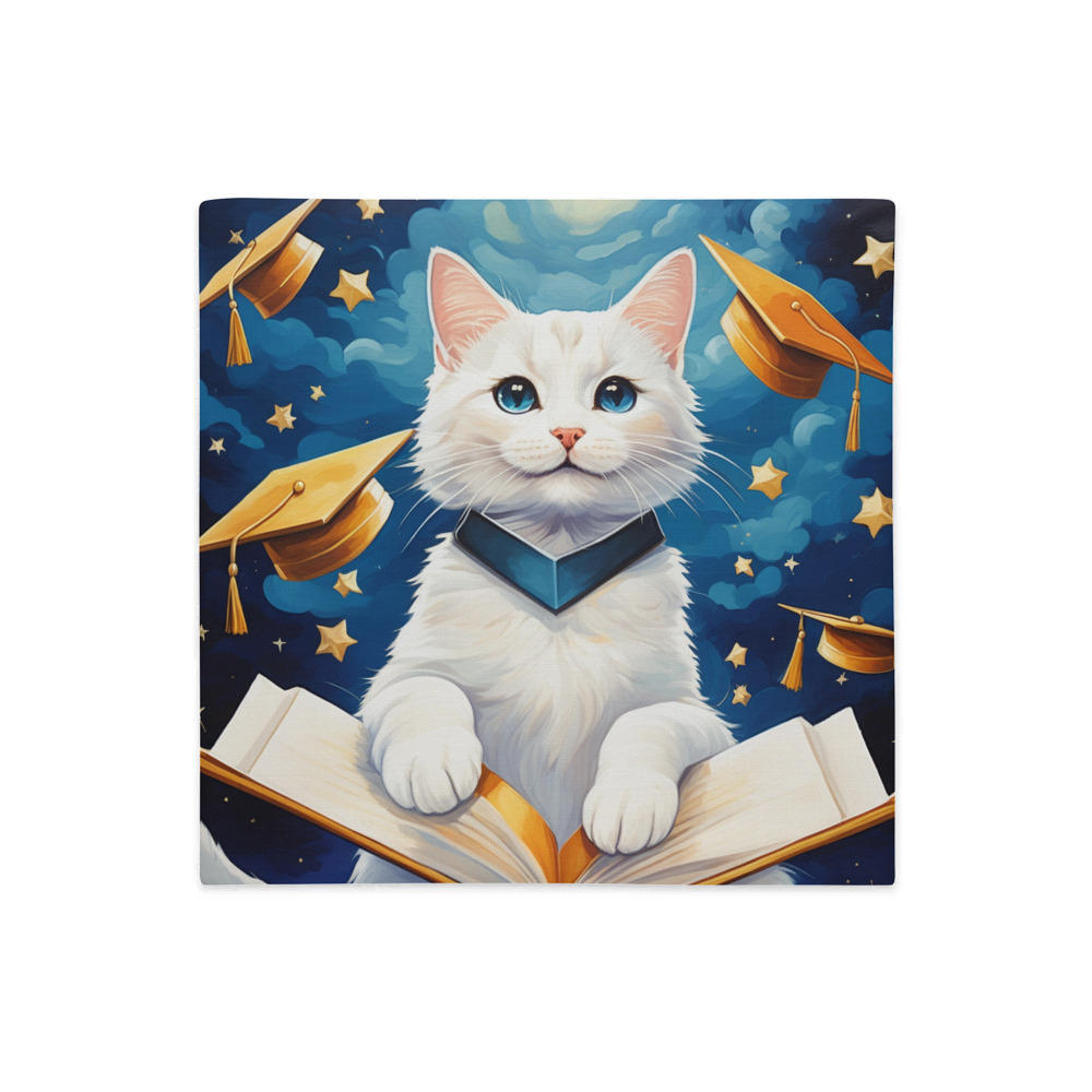 PugMug Custom White Companion Cat Premium Pillow Case