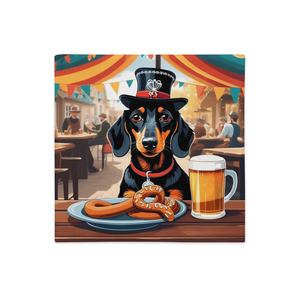 PugMug Custom Black Dachshund Premium Pillow Case