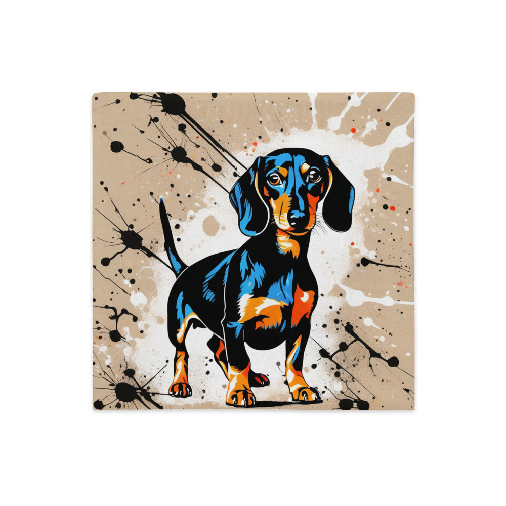 PugMug Custom Black Dachshund Premium Pillow Case