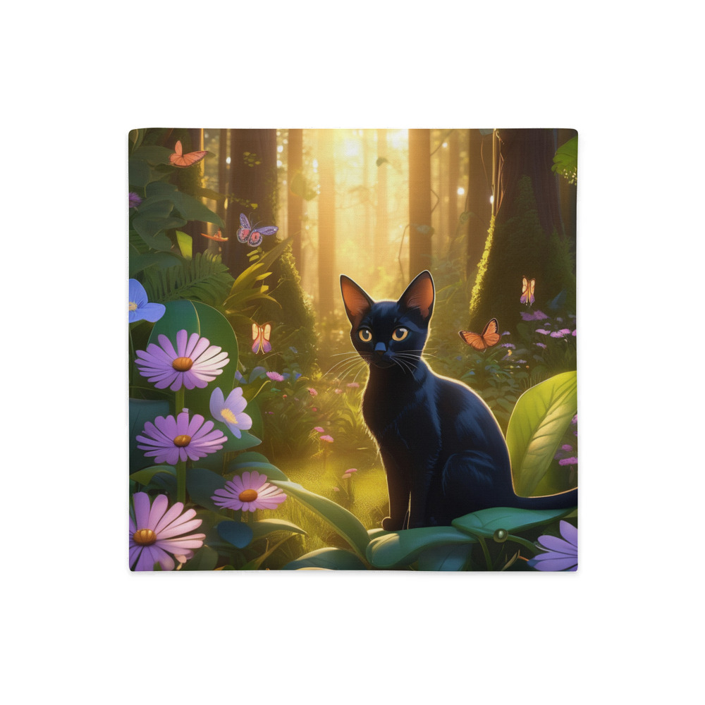 PugMug Custom Black Abyssinian Cat Premium Pillow Case