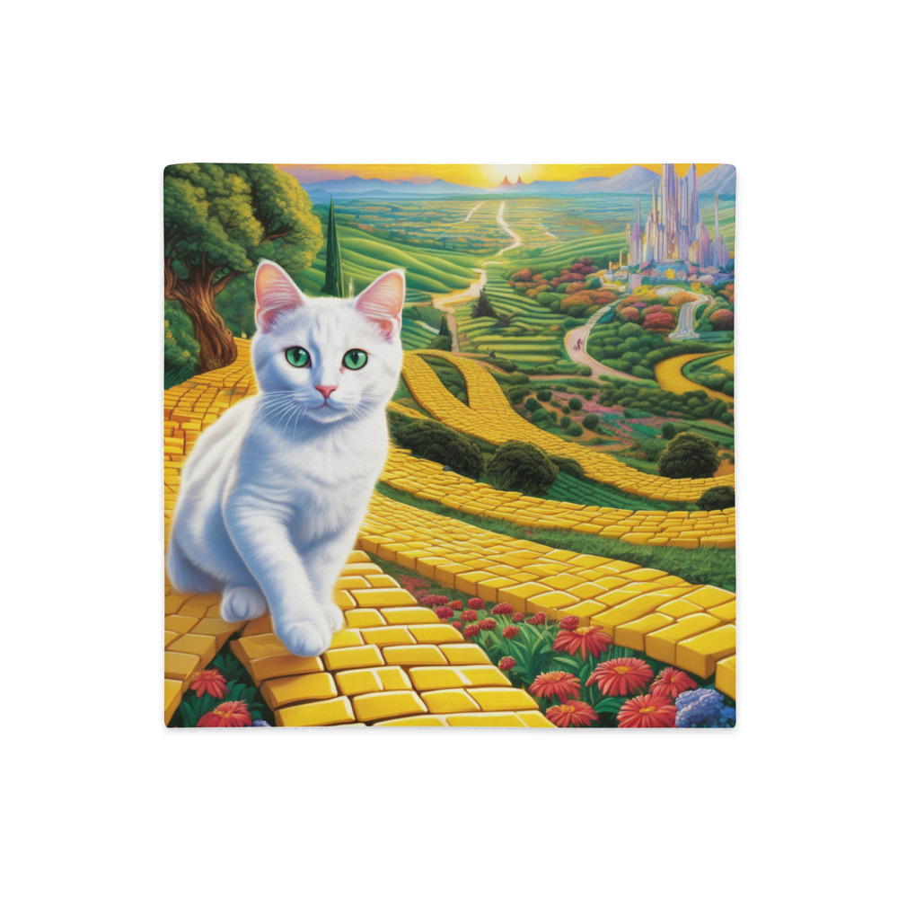 PugMug Custom White Companion Cat Premium Pillow Case