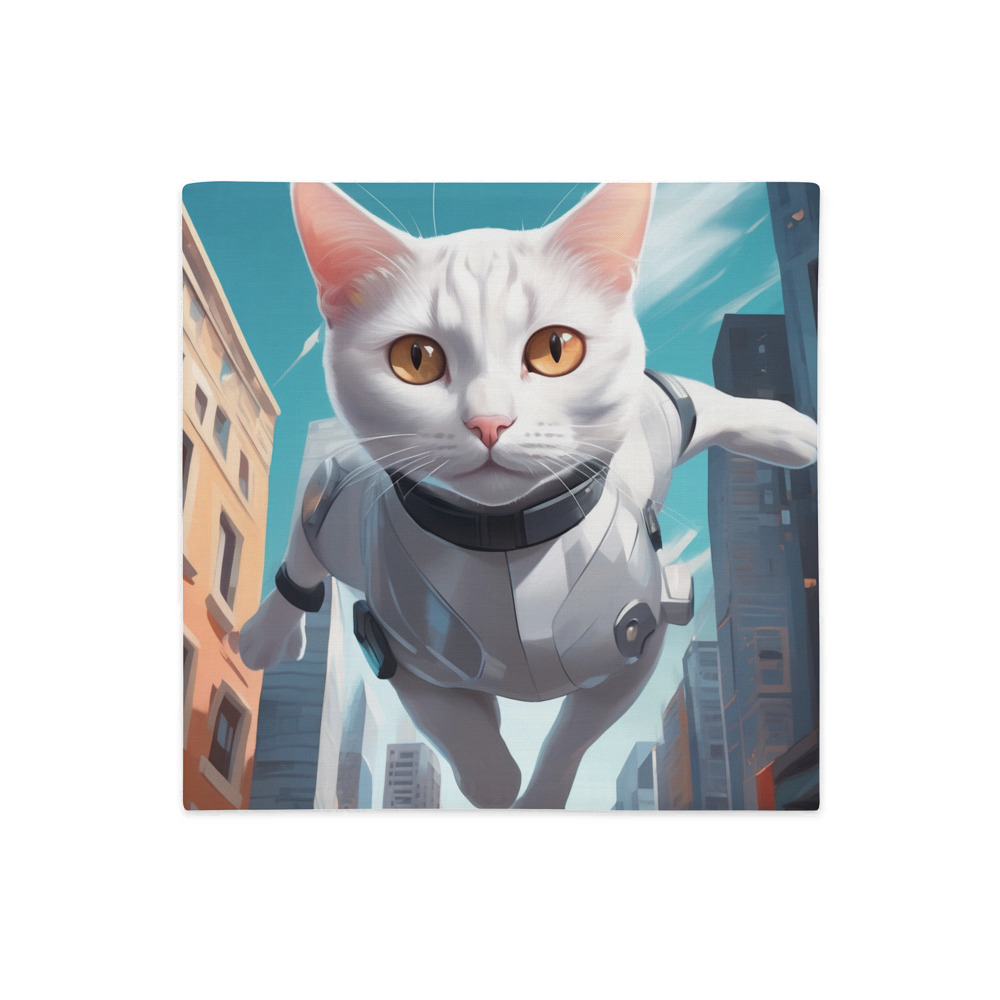 PugMug Custom White Companion Cat Premium Pillow Case