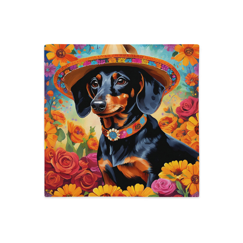 PugMug Custom Black Dachshund Premium Pillow Case