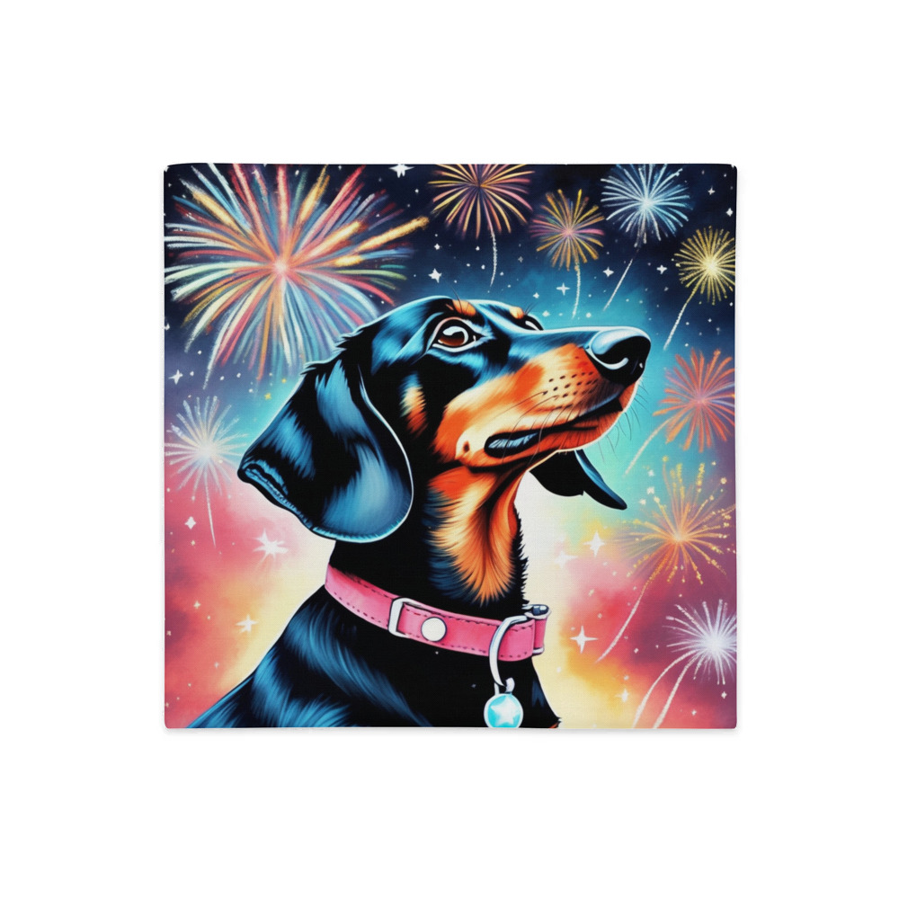 PugMug Custom Black Dachshund Premium Pillow Case