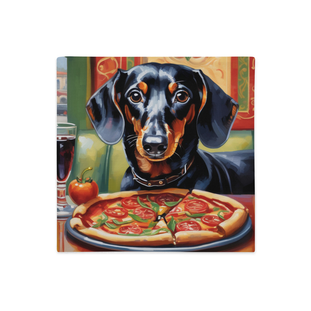 PugMug Custom Black Dachshund Premium Pillow Case