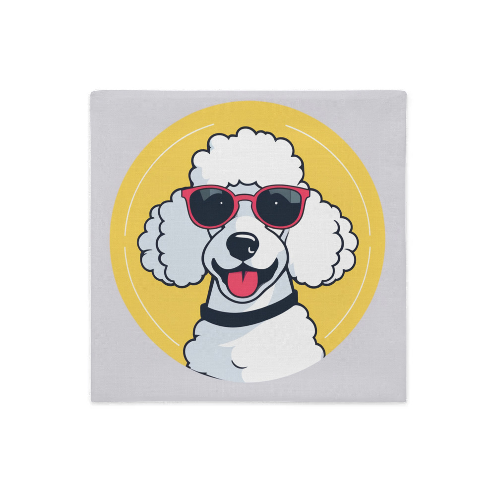 PugMug Custom White Poodle Premium Pillow Case