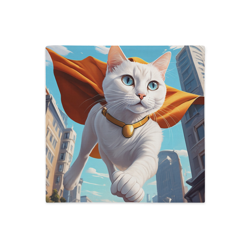 PugMug Custom White Companion Cat Premium Pillow Case