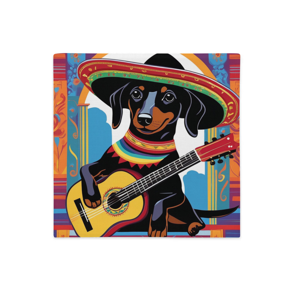 PugMug Custom Black Dachshund Premium Pillow Case