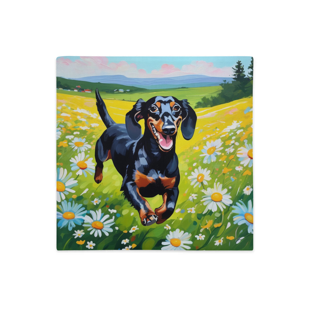 PugMug Custom Black Dachshund Premium Pillow Case