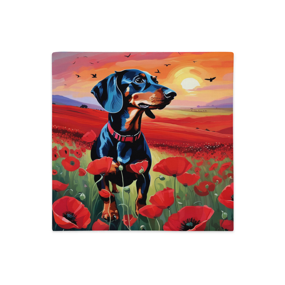 PugMug Custom Black Dachshund Premium Pillow Case