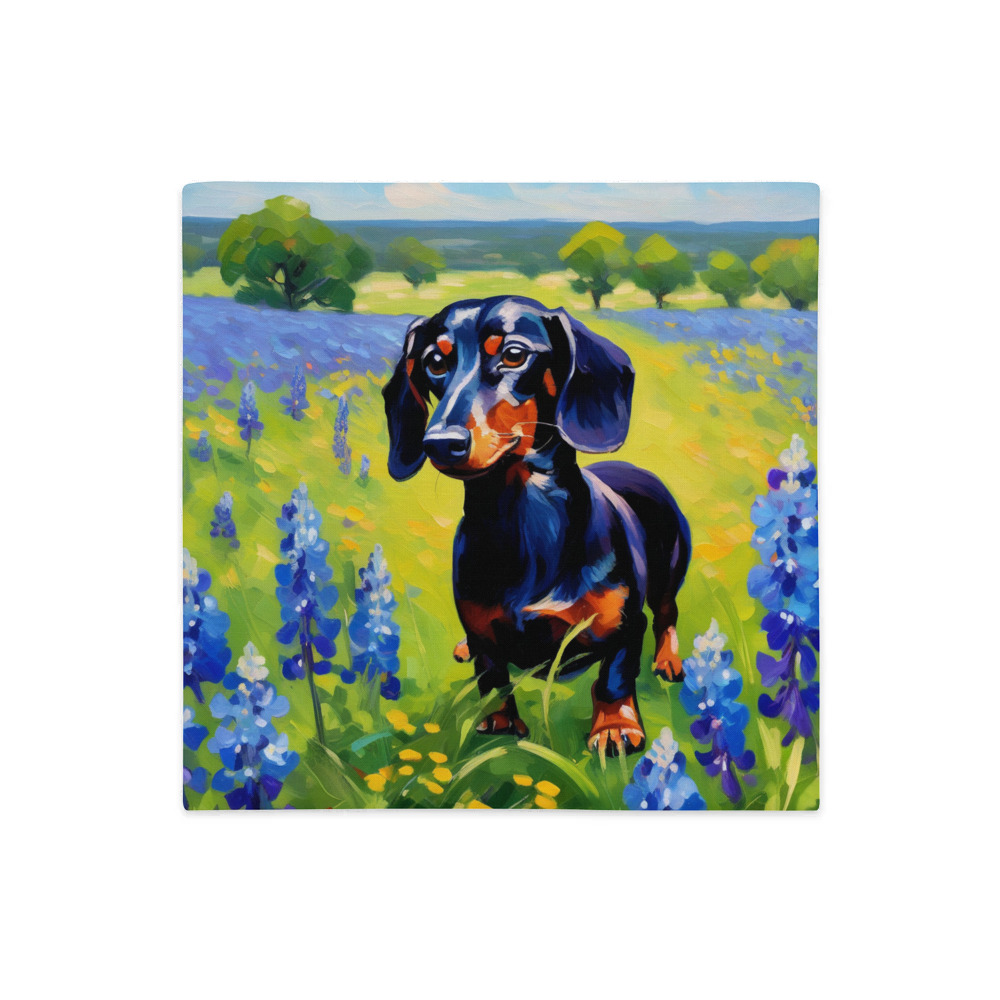 PugMug Custom Black Dachshund Premium Pillow Case