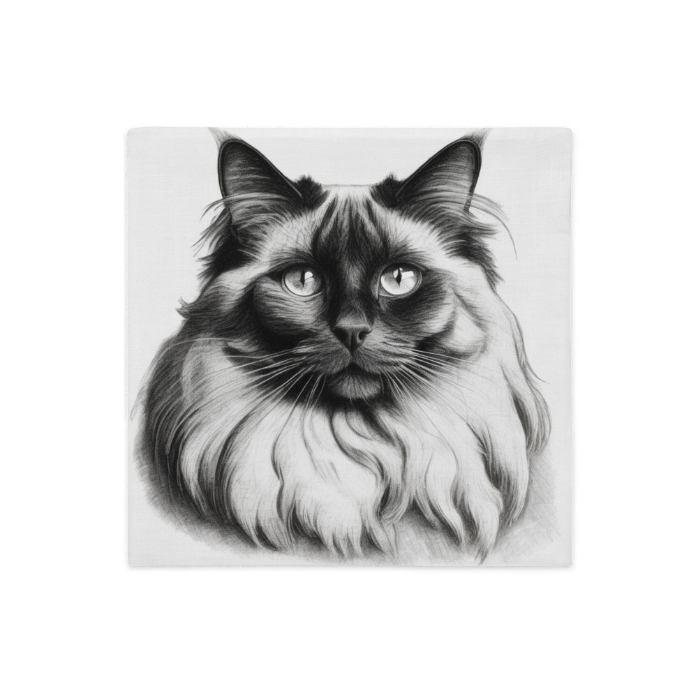 PugMug Custom Black Ragdoll Cat Premium Pillow Case