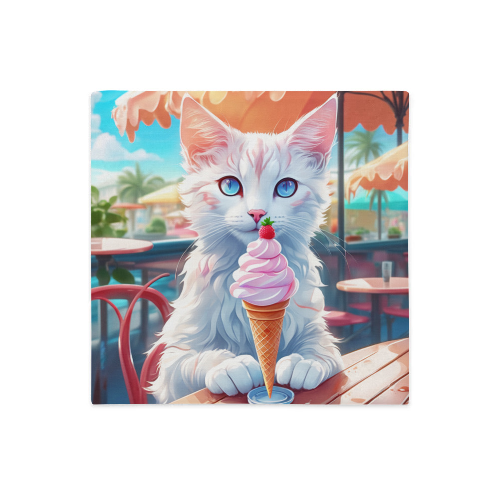 PugMug Custom White Companion Cat Premium Pillow Case