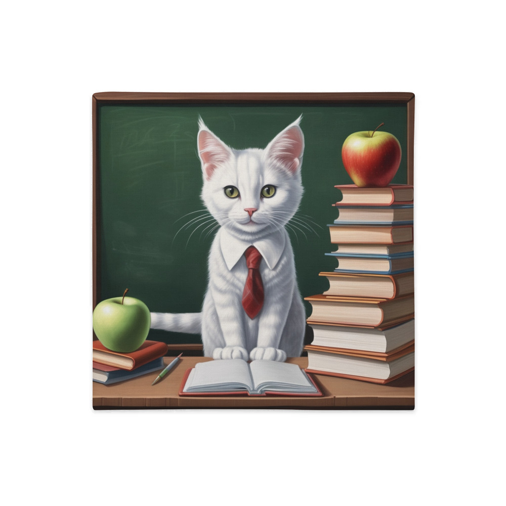 PugMug Custom White Companion Cat Premium Pillow Case