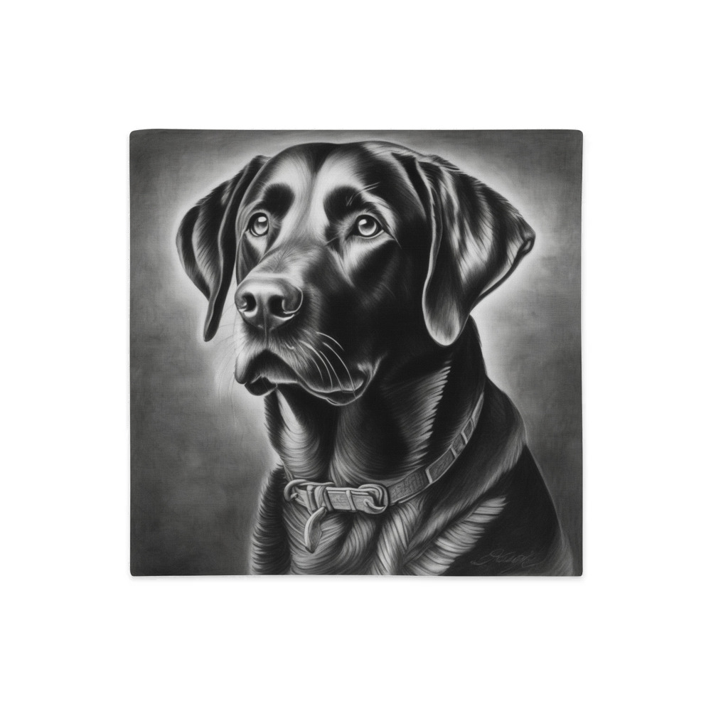 PugMug Custom Black Labrador Retriever Premium Pillow Case