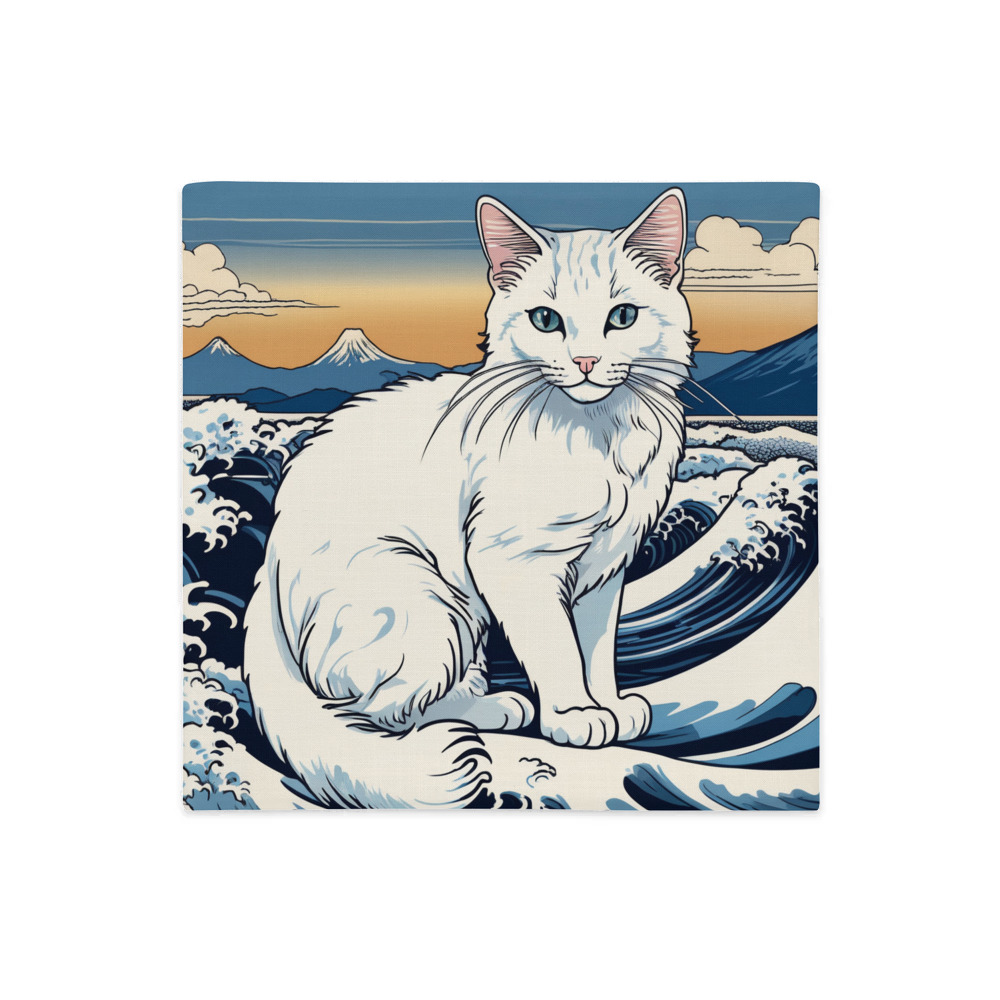 PugMug Custom White Companion Cat Premium Pillow Case