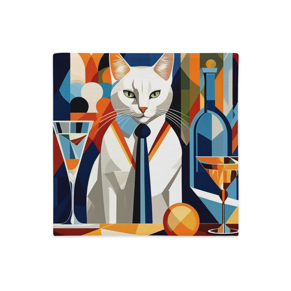 PugMug Custom White Companion Cat Premium Pillow Case